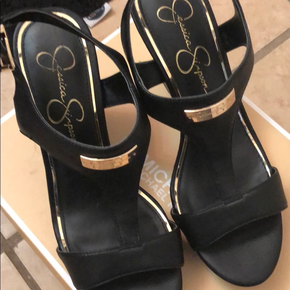 Jessica Simpson black wedge heel